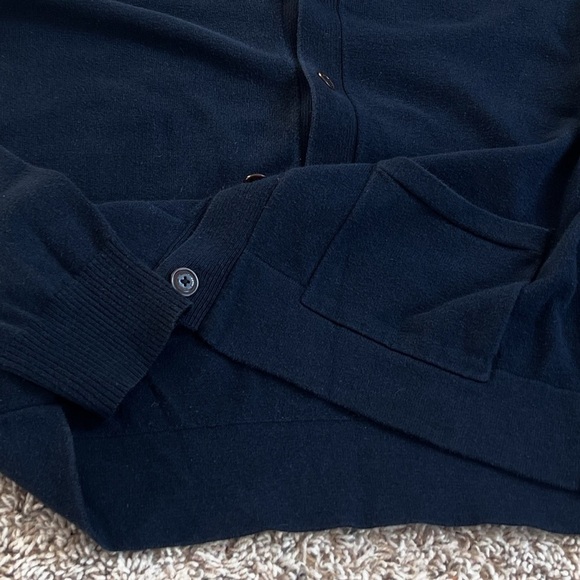 American Eagle Solid Blue Men’s V Neck Cotton Cardigan Sweater Knit Button Down - Picture 6 of 6